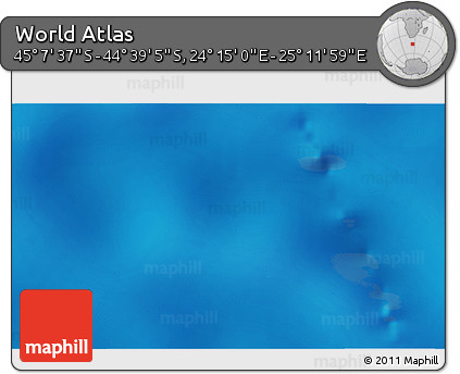 Physical 3D Map of the Area around 44° 53' 21" S, 24° 43' 30" E
