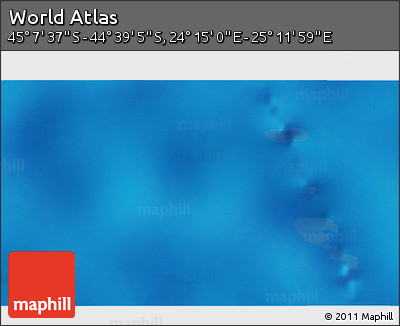 Physical 3D Map of the Area around 44° 53' 21" S, 24° 43' 30" E