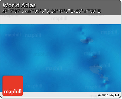 Physical 3D Map of the Area around 44° 53' 21" S, 24° 43' 30" E