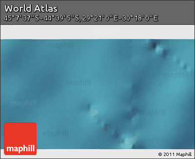 Satellite 3D Map of the Area around 44° 53' 21" S, 29° 49' 30" E