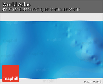 Physical 3D Map of the Area around 44° 53' 21" S, 31° 31' 29" E