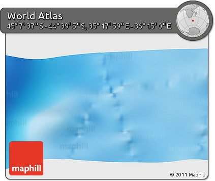Physical 3D Map of the Area around 44° 53' 21" S, 35° 46' 29" E