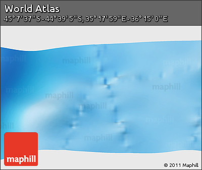 Physical 3D Map of the Area around 44° 53' 21" S, 35° 46' 29" E