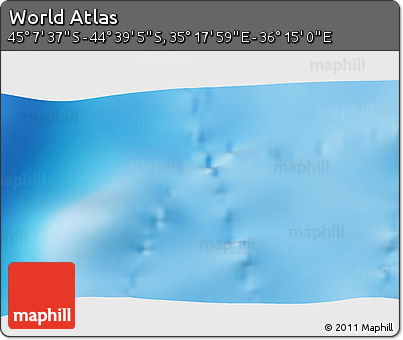 Physical 3D Map of the Area around 44° 53' 21" S, 35° 46' 29" E