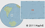 Savanna Style Location Map of the area around 44° 53' 21" S, 38° 10' 29" W, hill shading