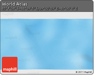 Physical 3D Map of the Area around 44° 53' 21" S, 40° 1' 29" E