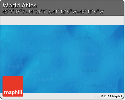 Shaded Relief 3D Map of the Area around 44° 53' 21" S, 40° 43' 30" W