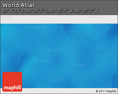 Shaded Relief 3D Map of the Area around 44° 53' 21" S, 40° 43' 30" W