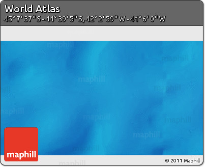 Physical 3D Map of the Area around 44° 53' 21" S, 41° 34' 30" W