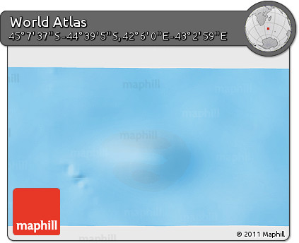 Physical 3D Map of the Area around 44° 53' 21" S, 42° 34' 30" E