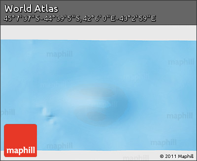 Physical 3D Map of the Area around 44° 53' 21" S, 42° 34' 30" E