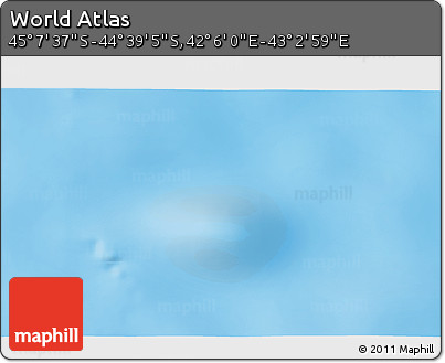 Physical 3D Map of the Area around 44° 53' 21" S, 42° 34' 30" E