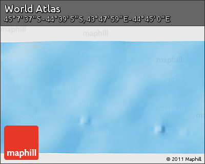 Physical 3D Map of the Area around 44° 53' 21" S, 44° 16' 29" E