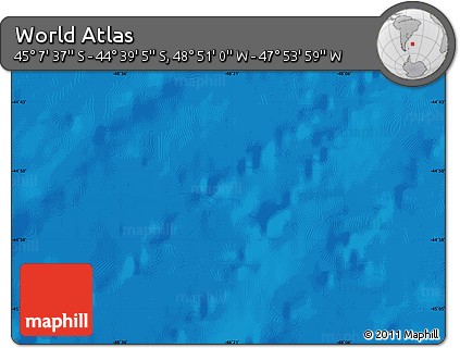 Physical Map of the Area around 44° 53' 21" S, 48° 22' 30" W