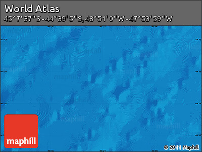 Physical Map of the Area around 44° 53' 21" S, 48° 22' 30" W