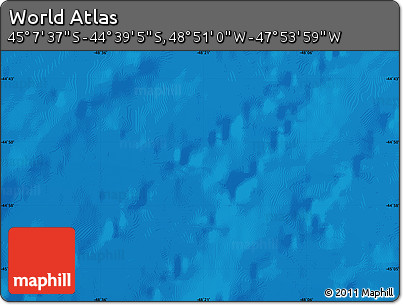 Physical Map of the Area around 44° 53' 21" S, 48° 22' 30" W