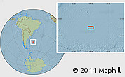 Savanna Style Location Map of the area around 44° 53' 21" S, 49° 13' 30" W, hill shading