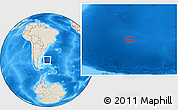 Shaded Relief Location Map of the area around 44° 53' 21" S, 49° 13' 30" W