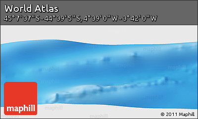 Physical Panoramic Map of the Area around 44° 53' 21" S, 4° 10' 30" W