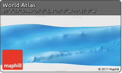 Physical Panoramic Map of the Area around 44° 53' 21" S, 4° 10' 30" W