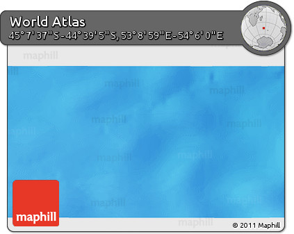 Physical 3D Map of the Area around 44° 53' 21" S, 53° 37' 30" E