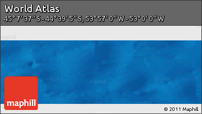 Physical Panoramic Map of the Area around 44° 53' 21" S, 53° 28' 30" W
