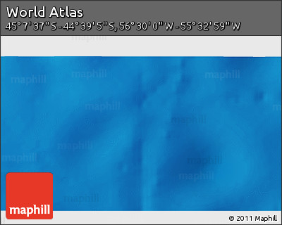 Physical 3D Map of the Area around 44° 53' 21" S, 56° 1' 29" W