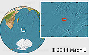 Satellite Location Map of the area around 44° 53' 21" S, 61° 16' 29" E