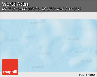 Physical 3D Map of the Area around 44° 53' 21" S, 61° 58' 30" W