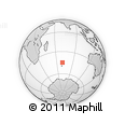 Outline Map of the Area around 44° 53' 21" S, 70° 37' 30" E, rectangular outline