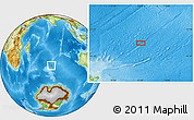 Physical Location Map of the area around 44° 53' 21" S, 75° 43' 29" E