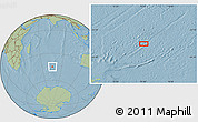 Savanna Style Location Map of the area around 44° 53' 21" S, 75° 43' 29" E, hill shading