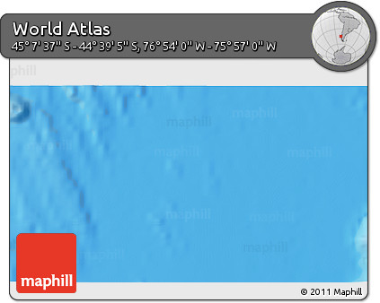 Physical 3D Map of the Area around 44° 53' 21" S, 76° 25' 30" W