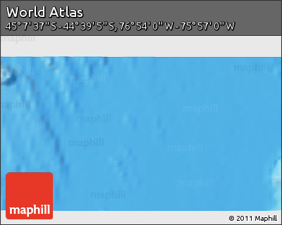 Physical 3D Map of the Area around 44° 53' 21" S, 76° 25' 30" W