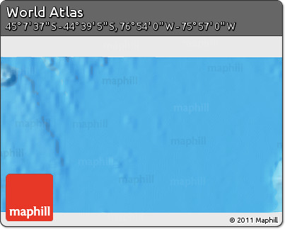 Physical 3D Map of the Area around 44° 53' 21" S, 76° 25' 30" W