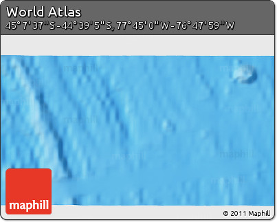 Physical 3D Map of the Area around 44° 53' 21" S, 77° 16' 30" W