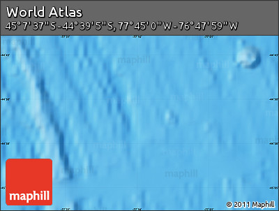 Physical Map of the Area around 44° 53' 21" S, 77° 16' 30" W