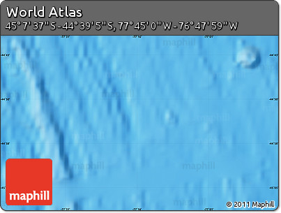 Physical Map of the Area around 44° 53' 21" S, 77° 16' 30" W