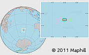 Gray Location Map of the area around 44° 53' 21" S, 82° 31' 30" E