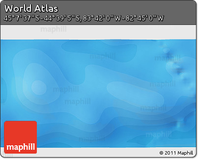 Political 3D Map of the Area around 44° 53' 21" S, 83° 13' 29" W