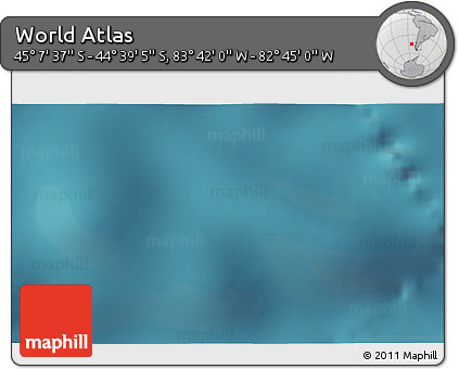 Satellite 3D Map of the Area around 44° 53' 21" S, 83° 13' 29" W