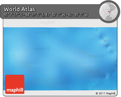 Shaded Relief 3D Map of the Area around 44° 53' 21" S, 83° 13' 29" W