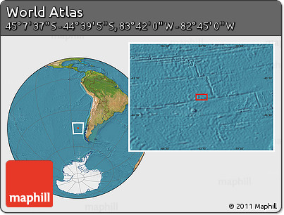 Satellite Location Map of the Area around 44° 53' 21" S, 83° 13' 29" W