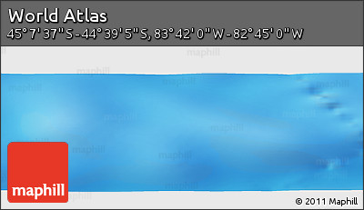 Physical Panoramic Map of the Area around 44° 53' 21" S, 83° 13' 29" W