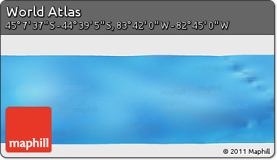 Physical Panoramic Map of the Area around 44° 53' 21" S, 83° 13' 29" W