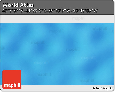 Physical 3D Map of the Area around 44° 53' 21" S, 85° 46' 30" W