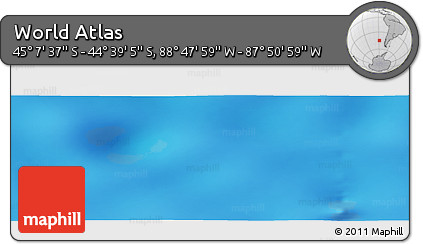 Physical Panoramic Map of the Area around 44° 53' 21" S, 88° 19' 29" W