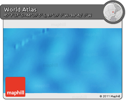 Physical 3D Map of the Area around 44° 53' 21" S, 89° 10' 30" W