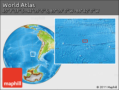 Physical Location Map of the Area around 44° 53' 21" S, 89° 10' 30" W