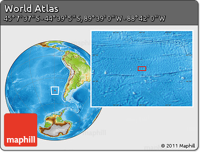 Physical Location Map of the Area around 44° 53' 21" S, 89° 10' 30" W